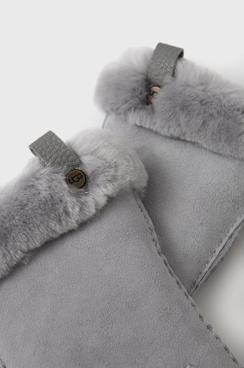 

Замшевые перчатки UGG женское цвет серый