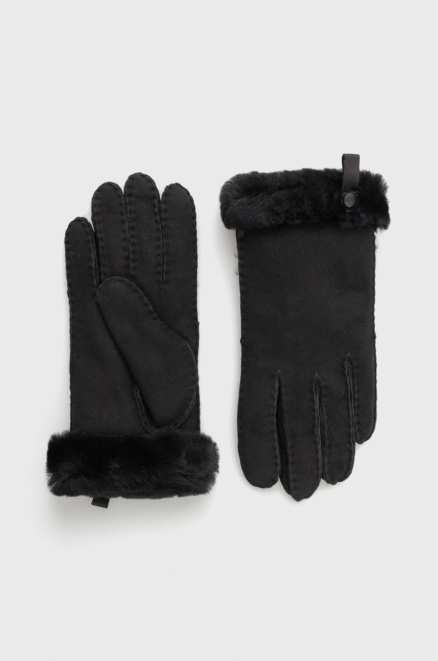 

Велурени ръкавици UGG дамски в черно, Черен