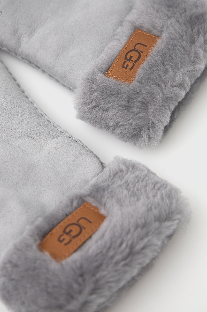 

Замшевые перчатки UGG женское цвет серый
