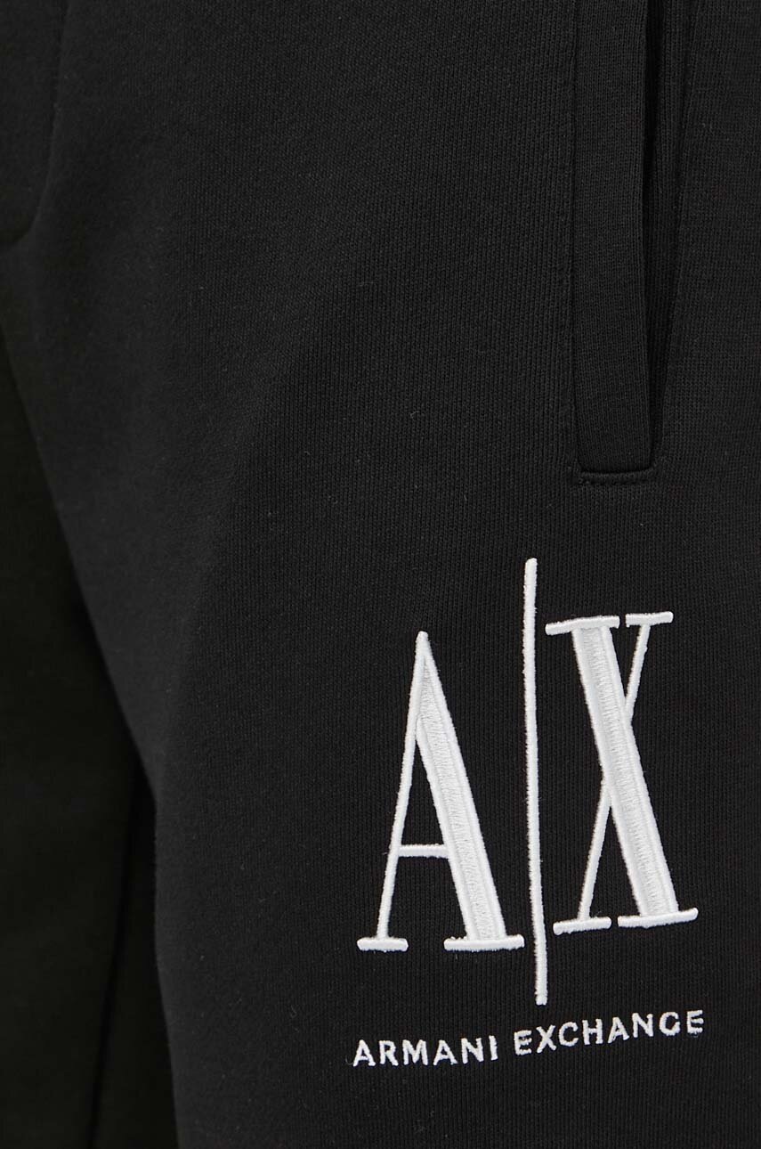 Armani Exchange nadrág fekete, férfi, sima termék 2. képe