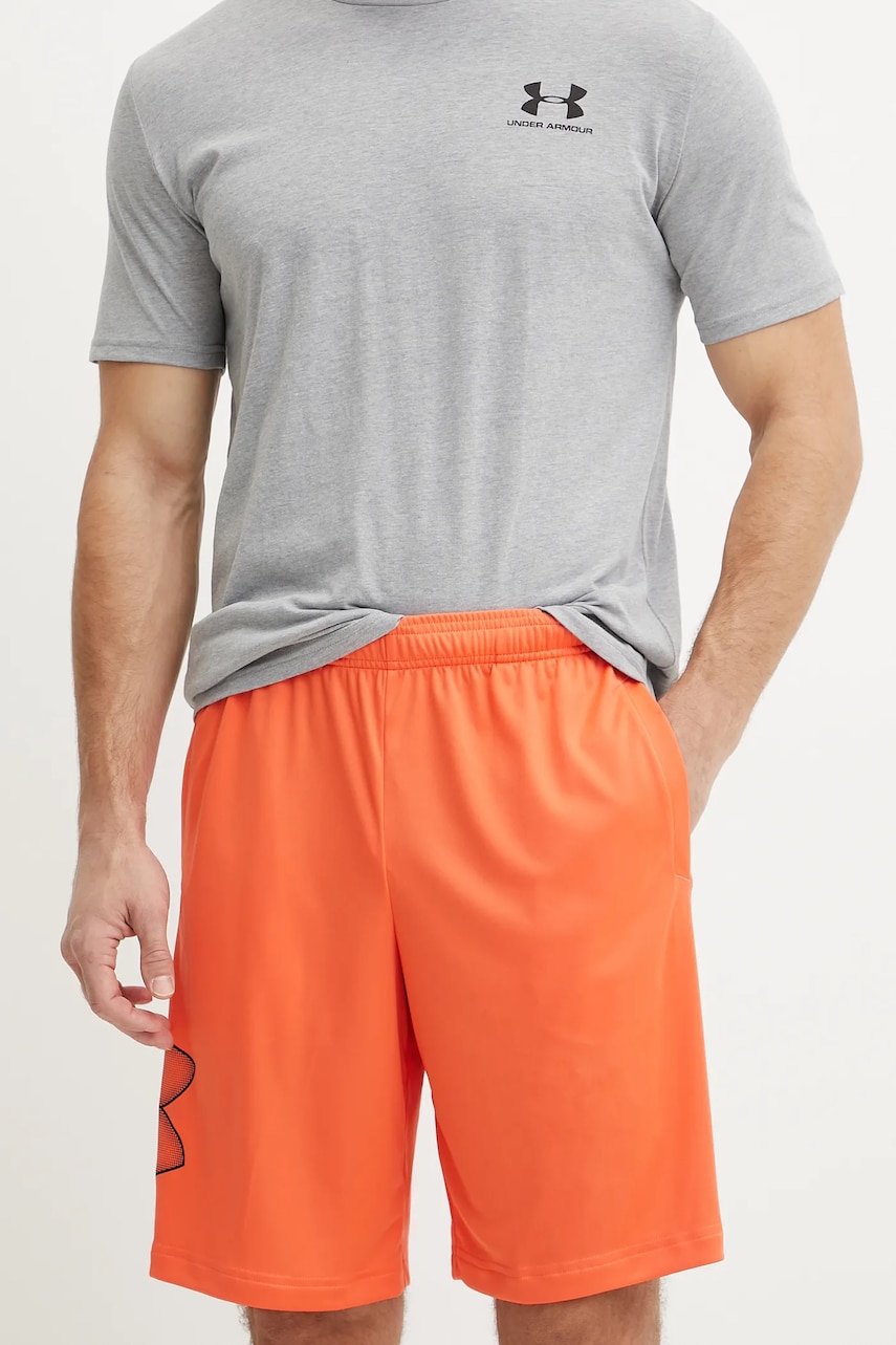 Under Armour pantaloni scurți de trening Tech Graphic culoarea roşu 1306443 Under Armour pantaloni scurți de trening Tech Graphic culoarea roşu 1306443