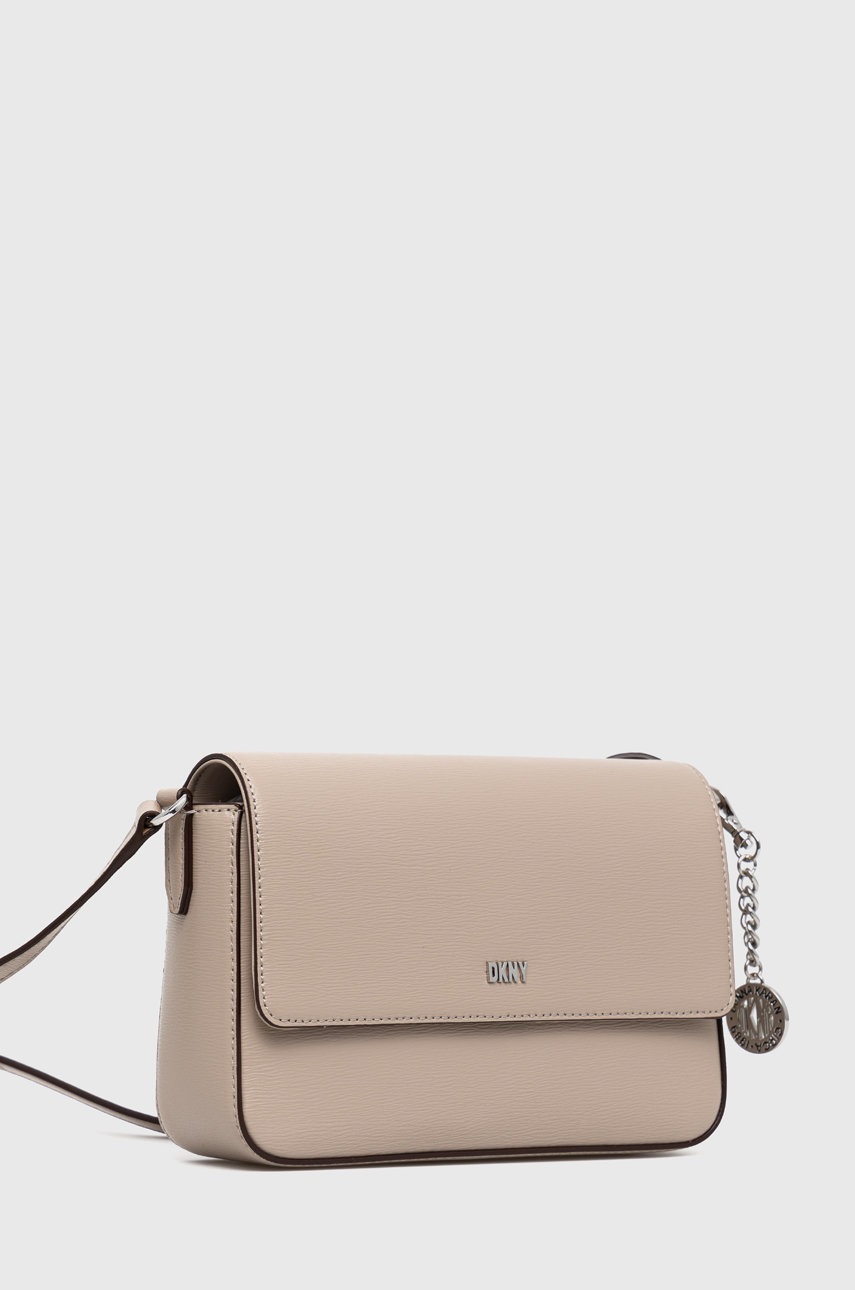 

Шкіряна сумочка Dkny колір бежевий