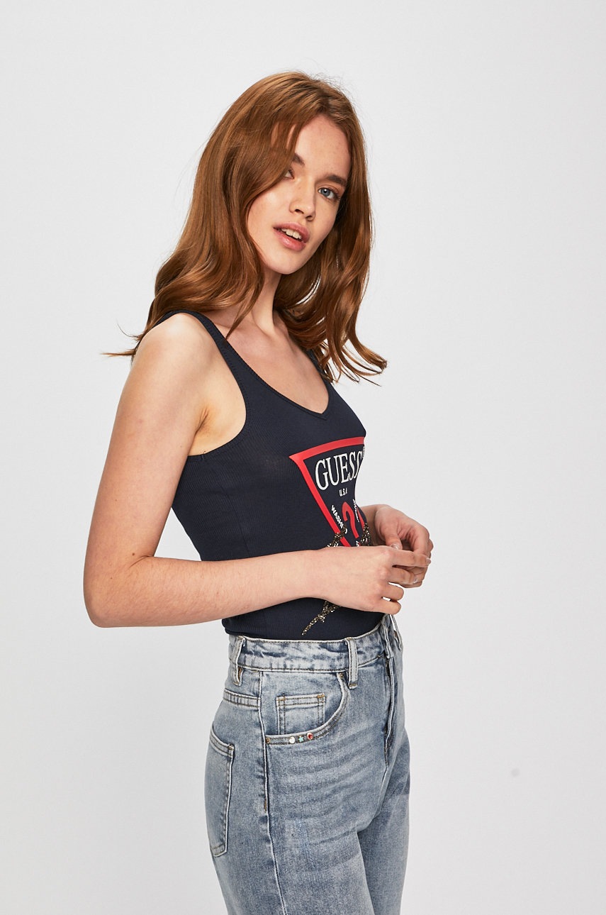 

Guess Jeans - Топ, Тъмносин