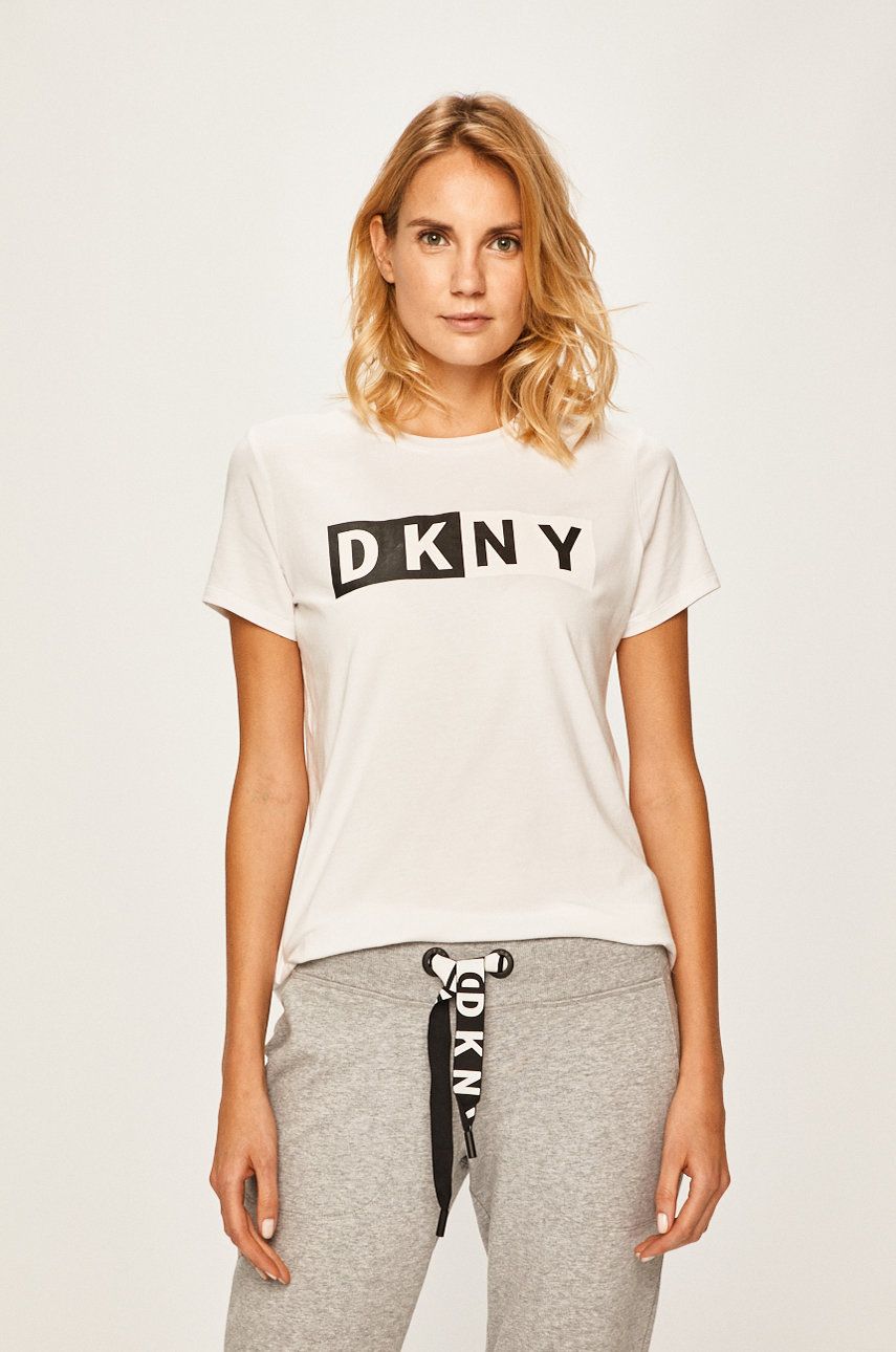 Dkny t-shirt DP8T5894 damski kolor biały