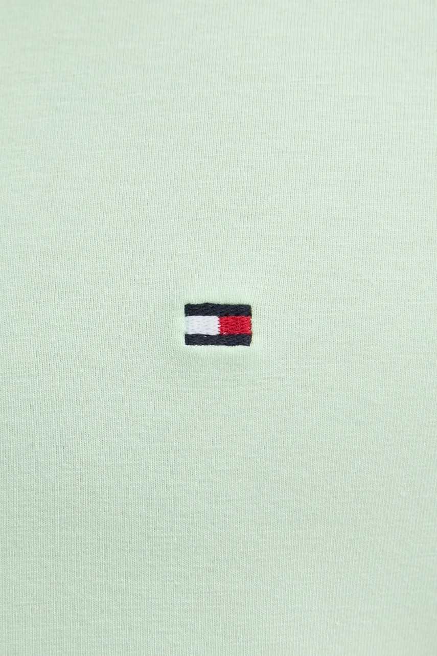 Футболка Tommy Hilfiger чоловіча колір зелений однотонна MW0MW10800 