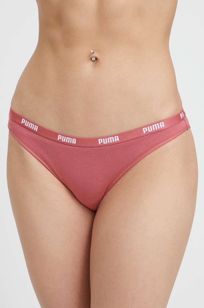 Kalhotky Puma 2-pack růžová barva - růžová - Hlavní materiál: 57 % Bavlna