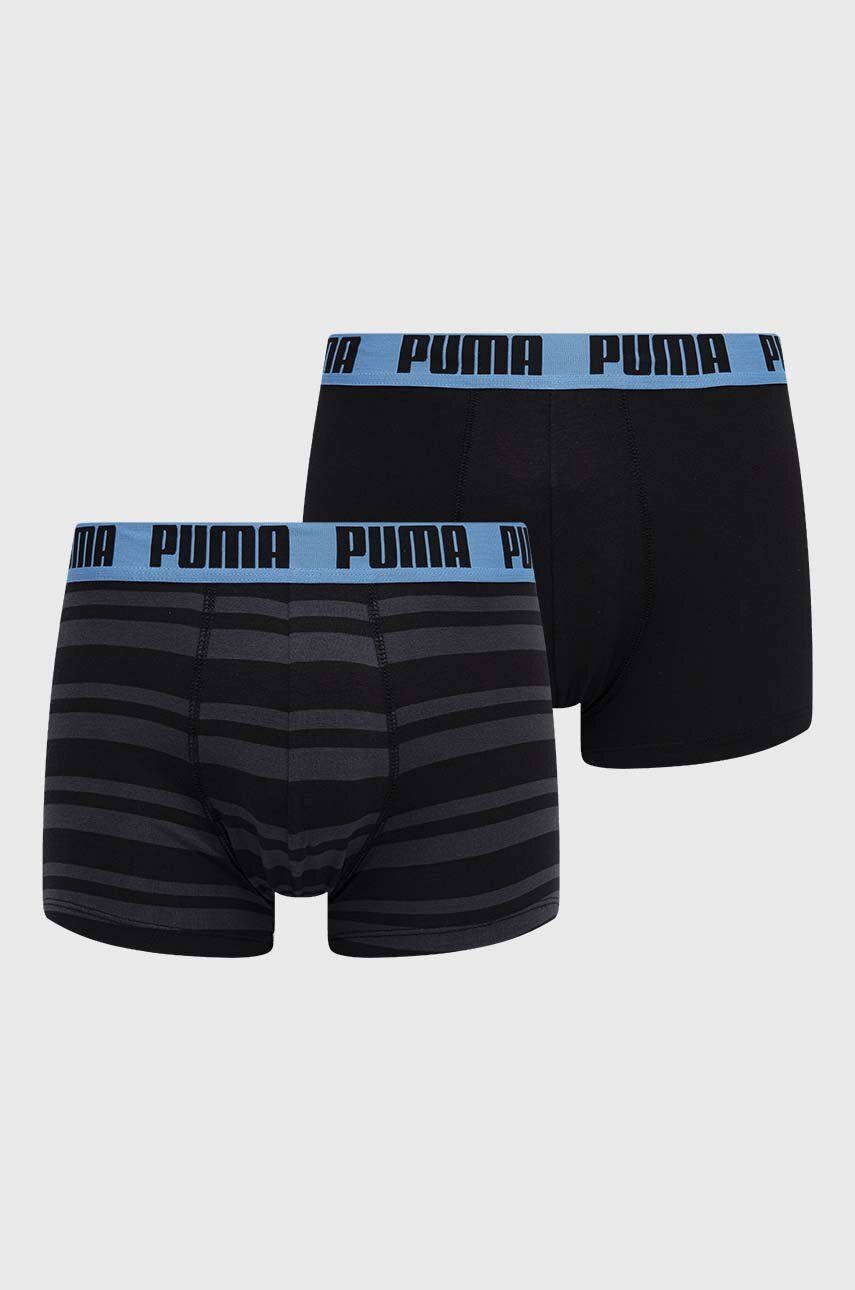 Levně Boxerky Puma 2-pack pánské, černá barva