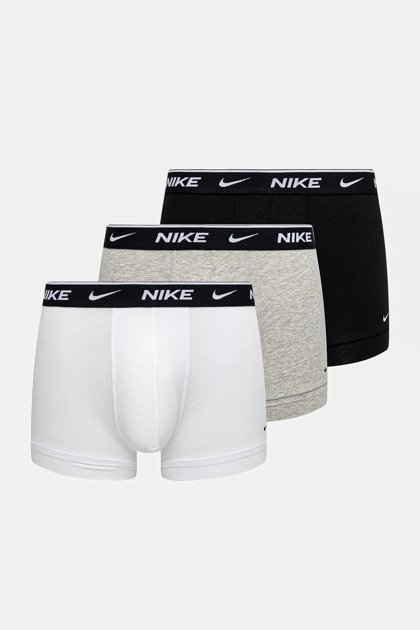 Levně Boxerky Nike (3-pak) pánské, bílá barva