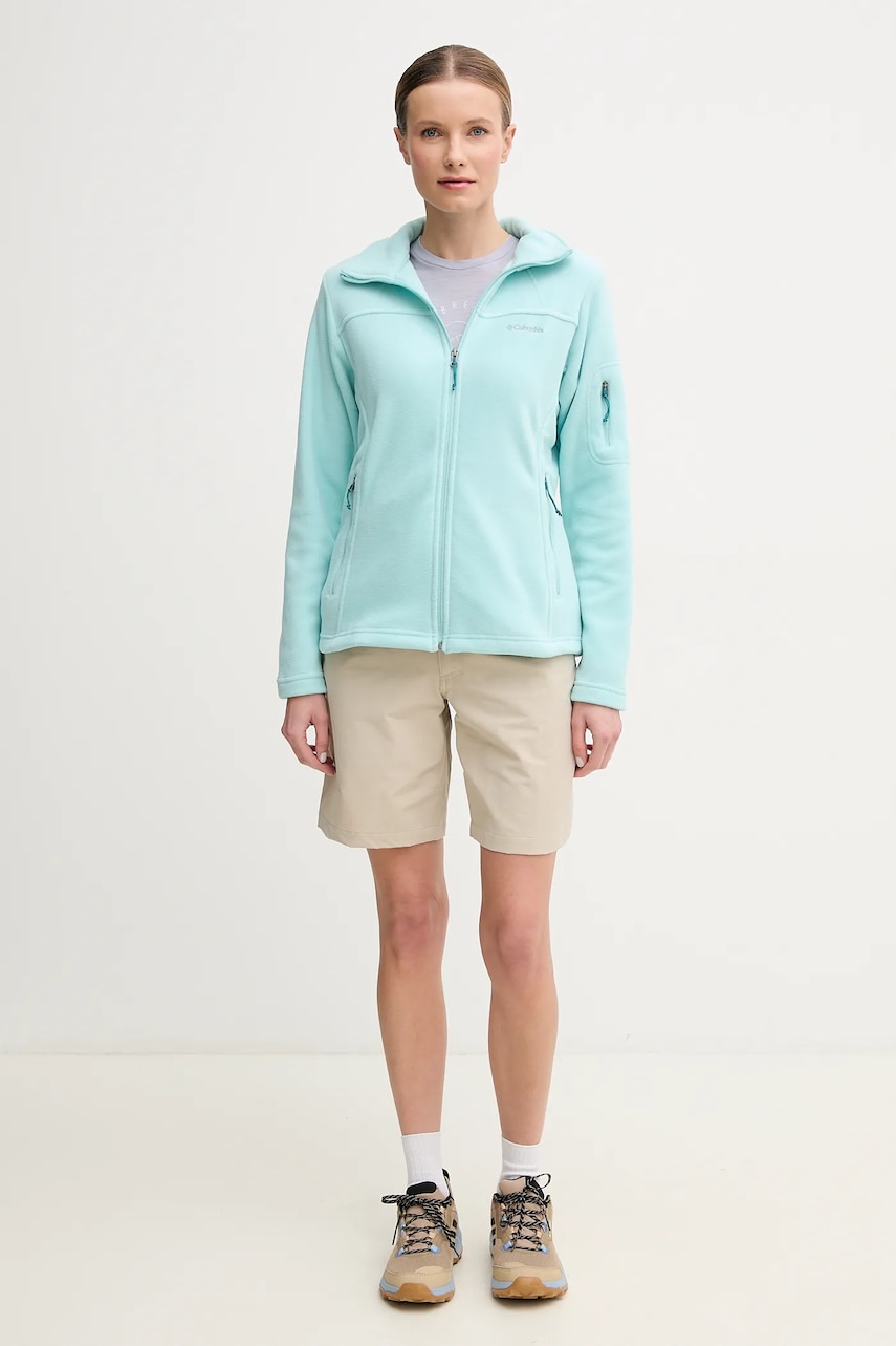 Спортивная кофта Columbia Fast Trek цвет бирюзовый однотонная 1465351 Спортивная кофта Columbia Fast Trek цвет бирюзовый однотонная 1465351