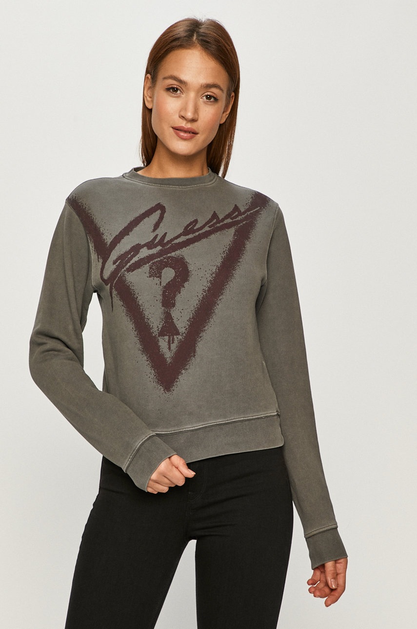 

Guess - Памучен суичър, Сив