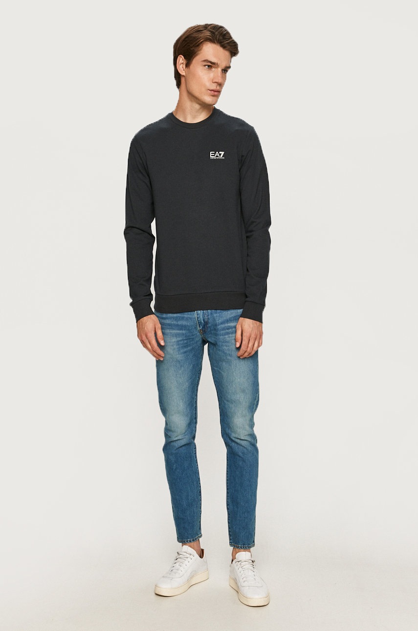 

Кофта EA7 Emporio Armani мужская цвет синий гладкая