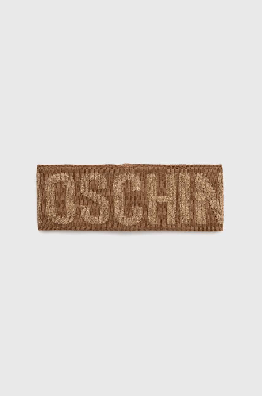 

Вълнена лента за глава Moschino в черно, Кафяв