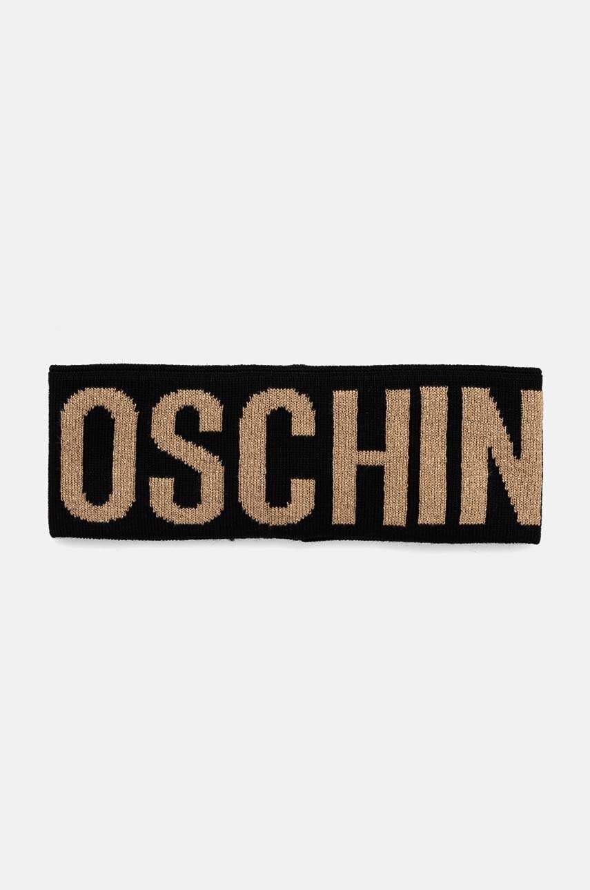 

Вълнена лента за глава Moschino в черно, Черен