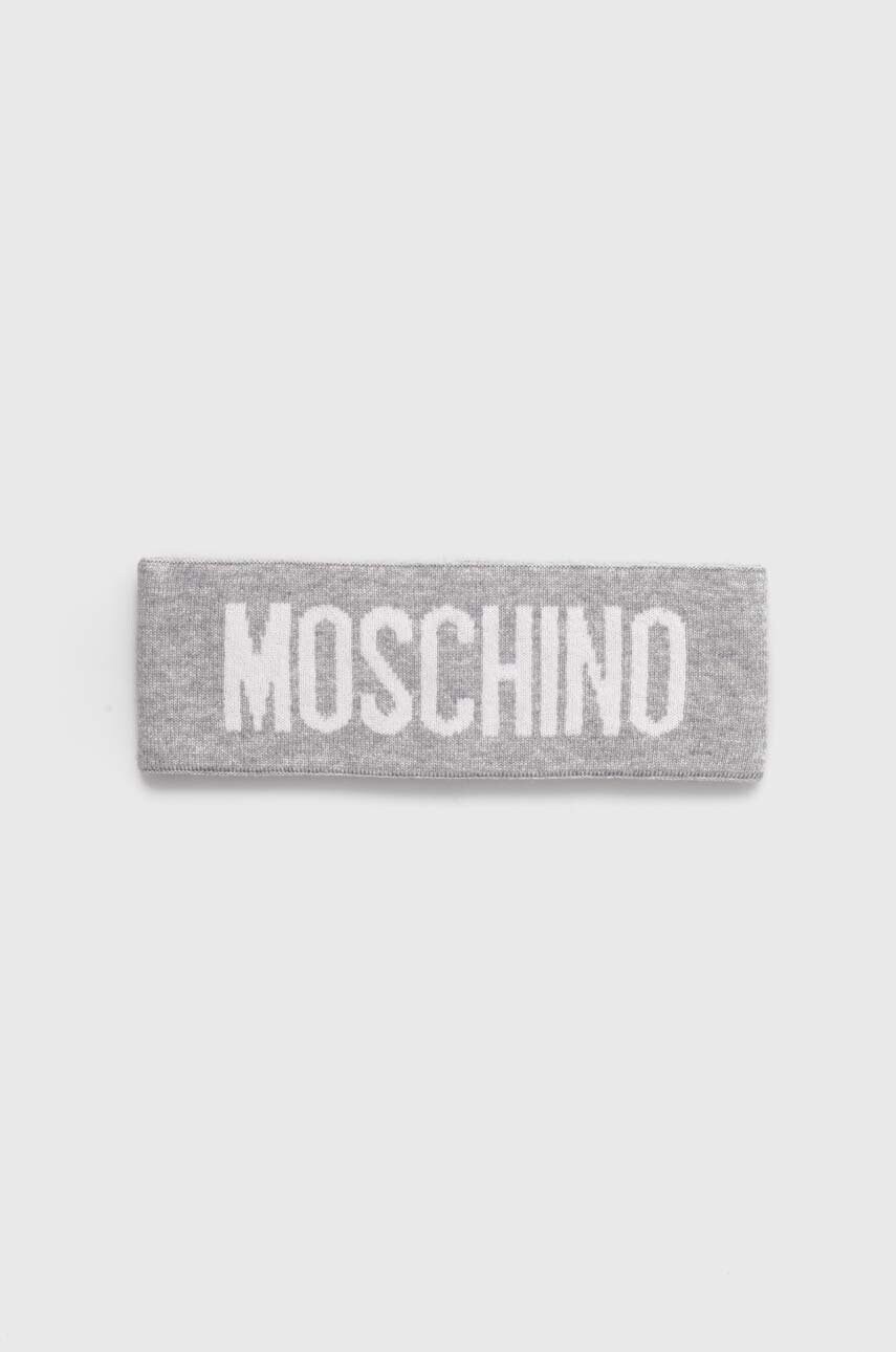 

Вълнена лента за глава Moschino в черно, Сив