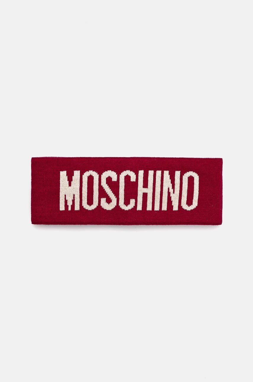 

Вълнена лента за глава Moschino в черно, Розов