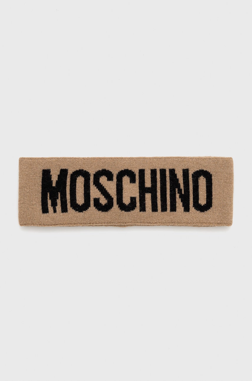 Moschino bentita din lana culoarea bej