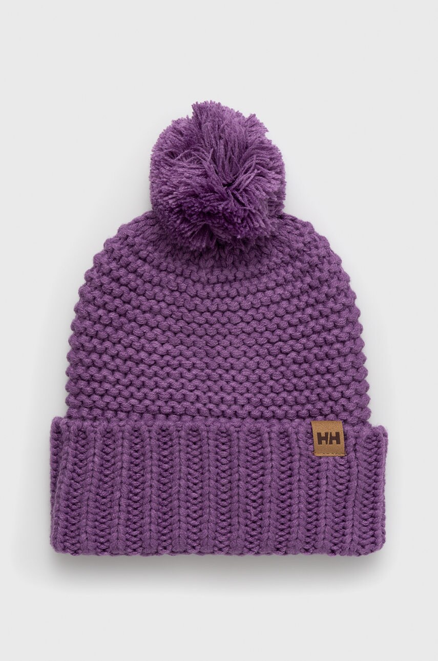 Helly hansen caciula calgary chunky culoarea violet, din tricot gros