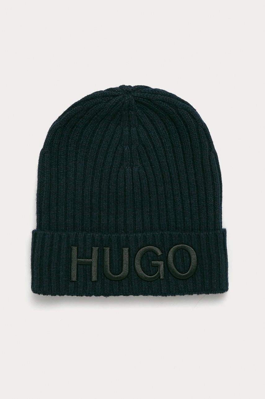 

Вълнена шапка Hugo в тъмносиньо от вълна, Тъмносин