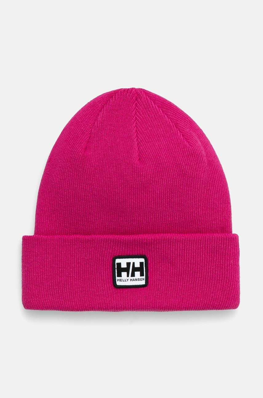 

Шапка Helly Hansen в розово от плътен трикотаж, Розов