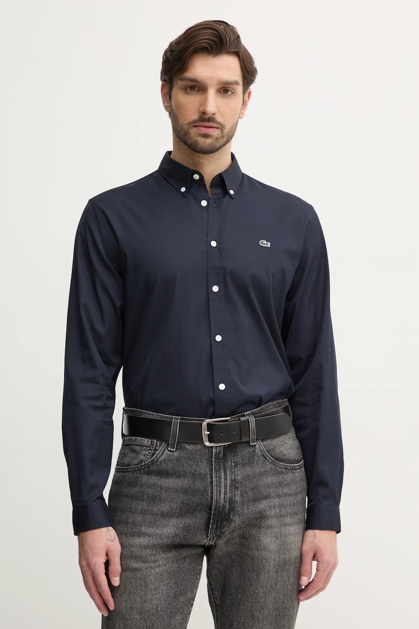 Lacoste camasa din bumbac barbati, culoarea alb, cu guler button-down, regular, CH2933 Lacoste camasa din bumbac barbati, culoarea alb, cu guler button-down, regular, CH2933