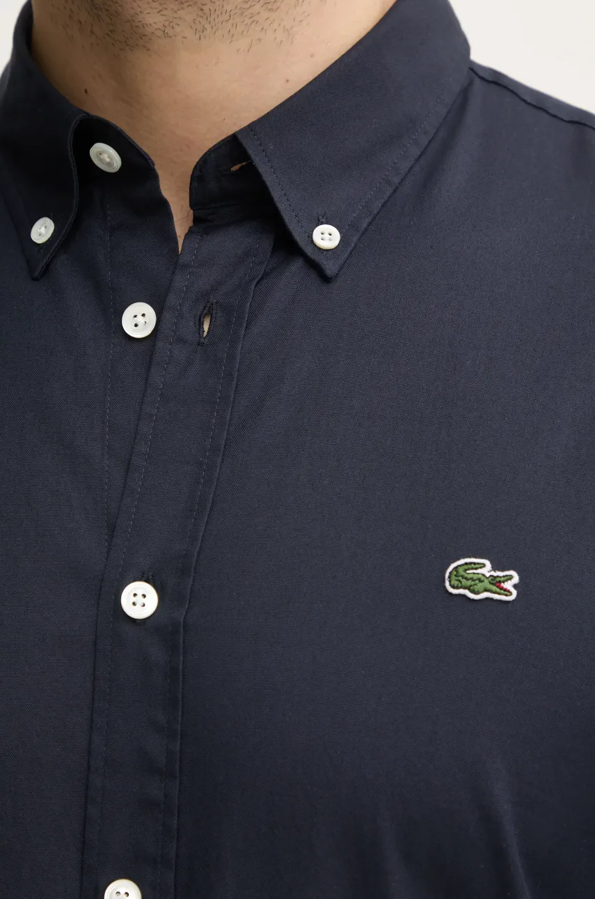 Хлопковая рубашка Lacoste мужская цвет белый regular воротник button-down CH2933 Хлопковая рубашка Lacoste мужская цвет белый regular воротник button-down CH2933