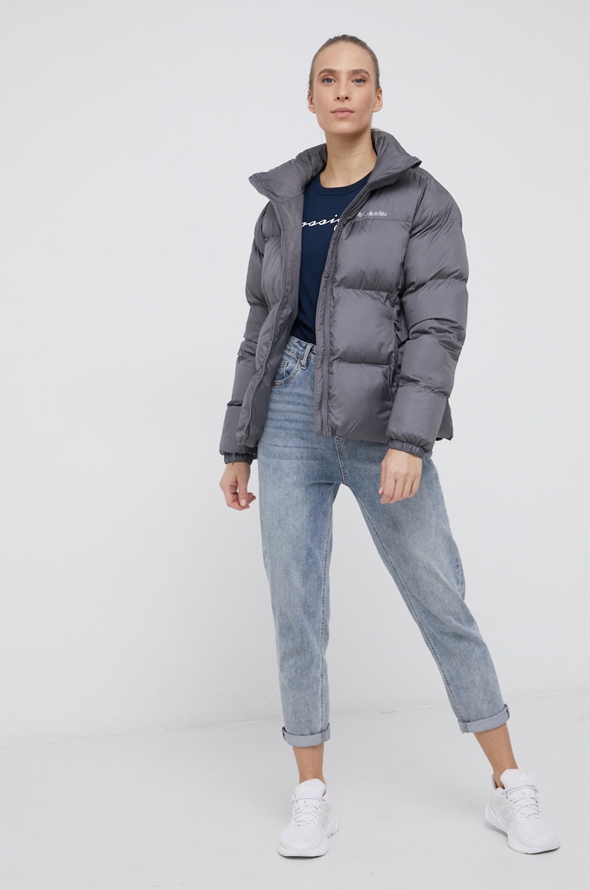 Columbia geacă Puffect Jacket femei, culoarea gri, de iarnă 1864781