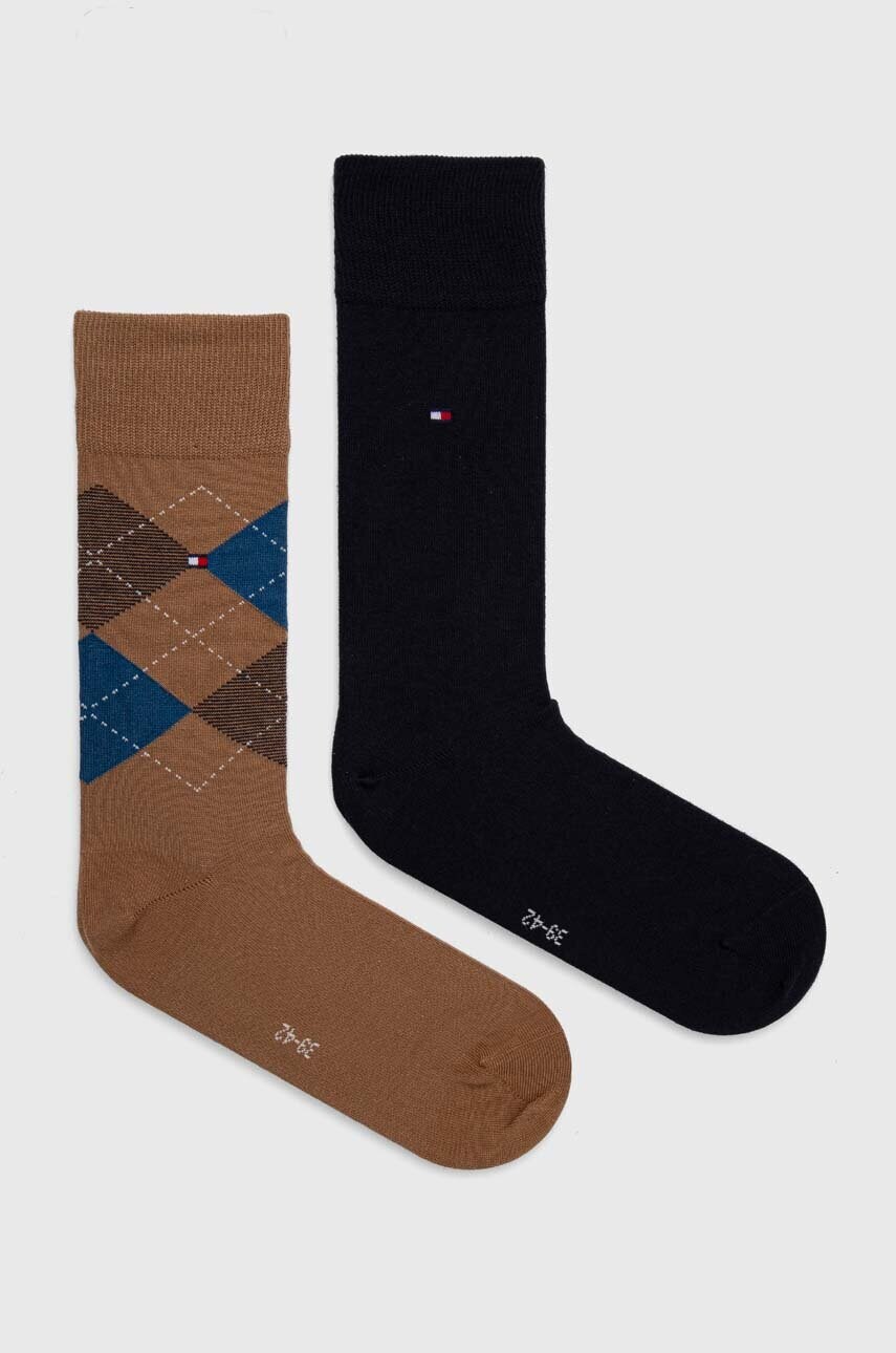 

Шкарпетки Tommy Hilfiger 2-pack чоловічі колір коричневий