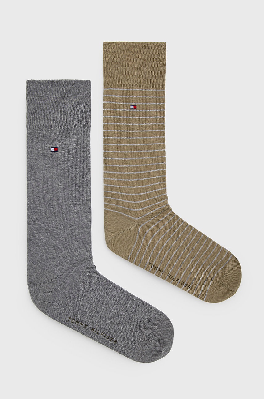 ponozky-tommy-hilfiger-2-pack-panske-zelena-barva
