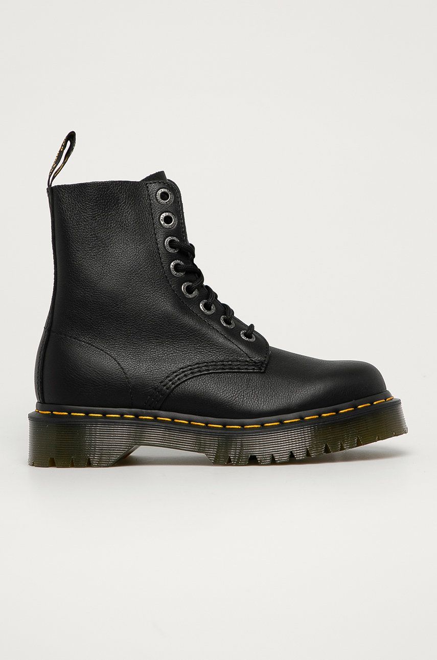 Dr. Martens bocanci de piele 1460 Pascal Bex Pisa femei, culoarea negru, cu toc plat 26206001