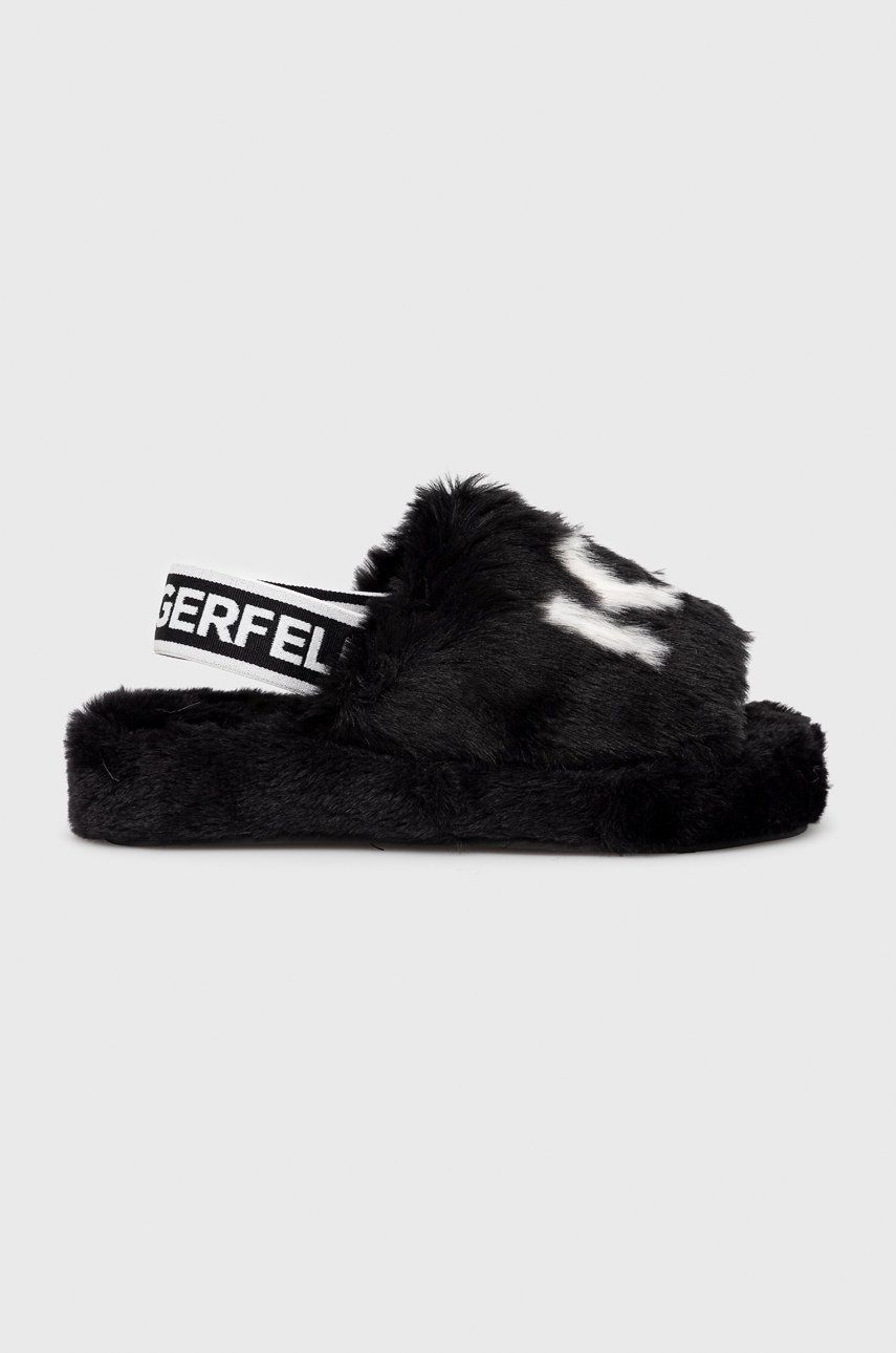 Karl Lagerfeld papuci de casa culoarea negru answear imagine noua