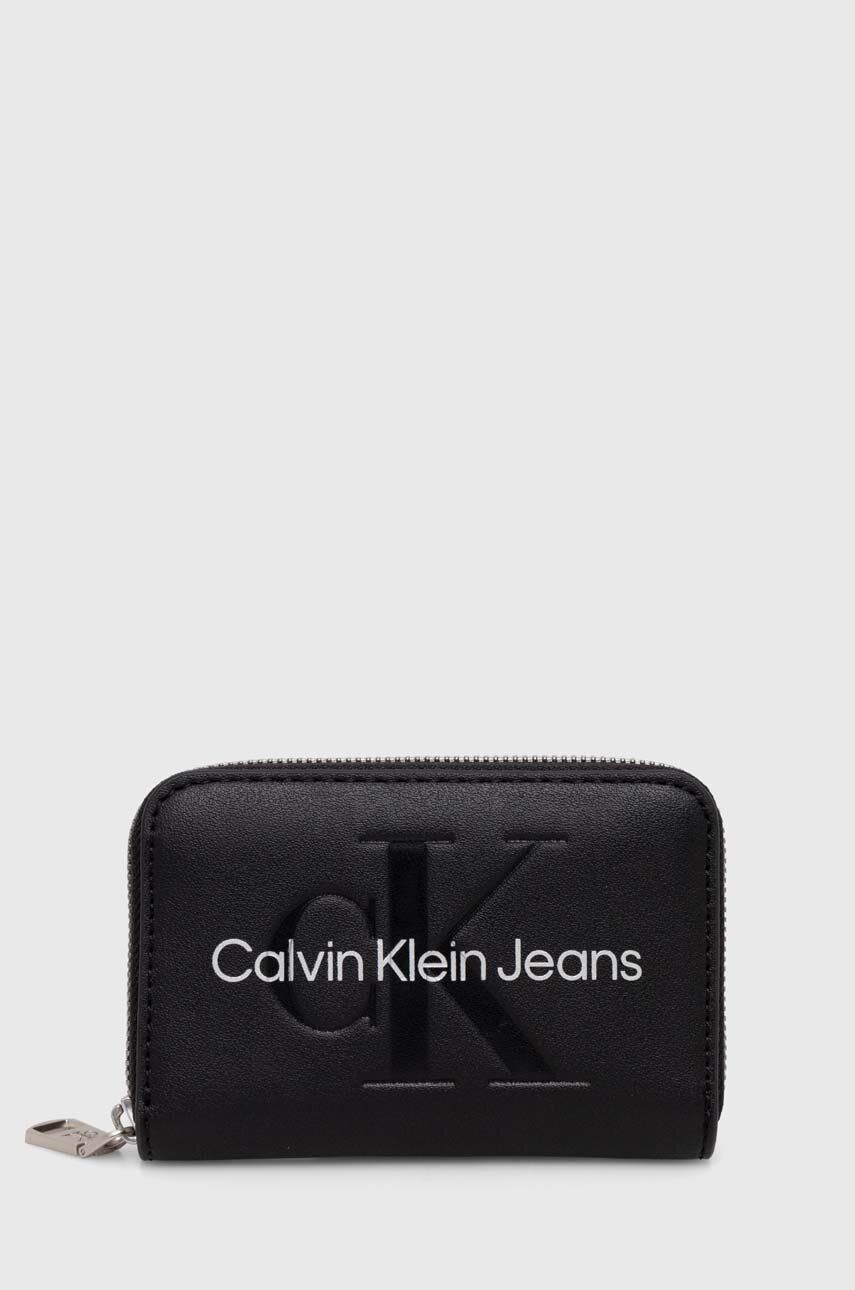 Levně Peněženka Calvin Klein Jeans černá barva, K60K607229