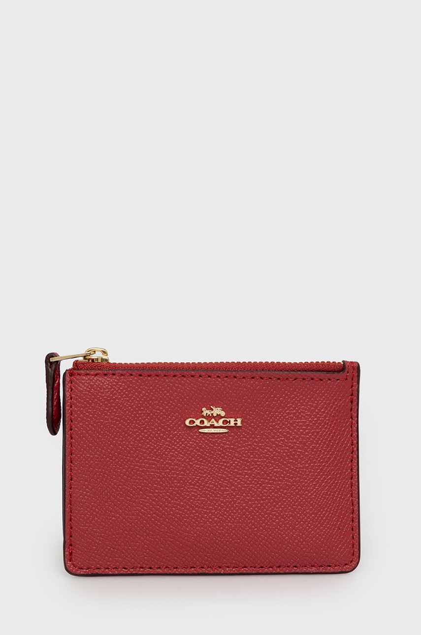 

Кожен портфейл Coach дамски в червено, Червен