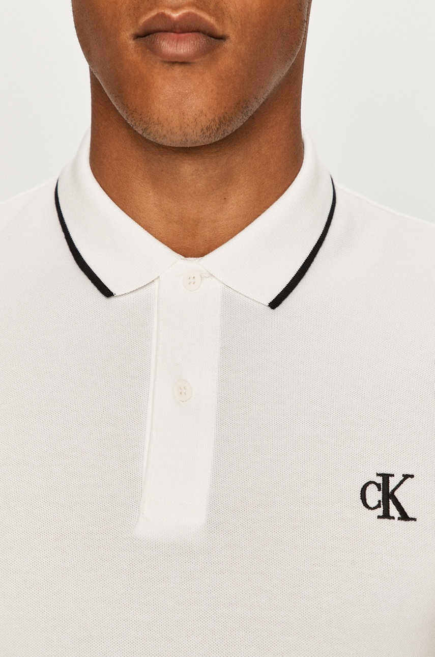 Поло Calvin Klein Jeans чоловіче колір білий однотонне J30J315603 
