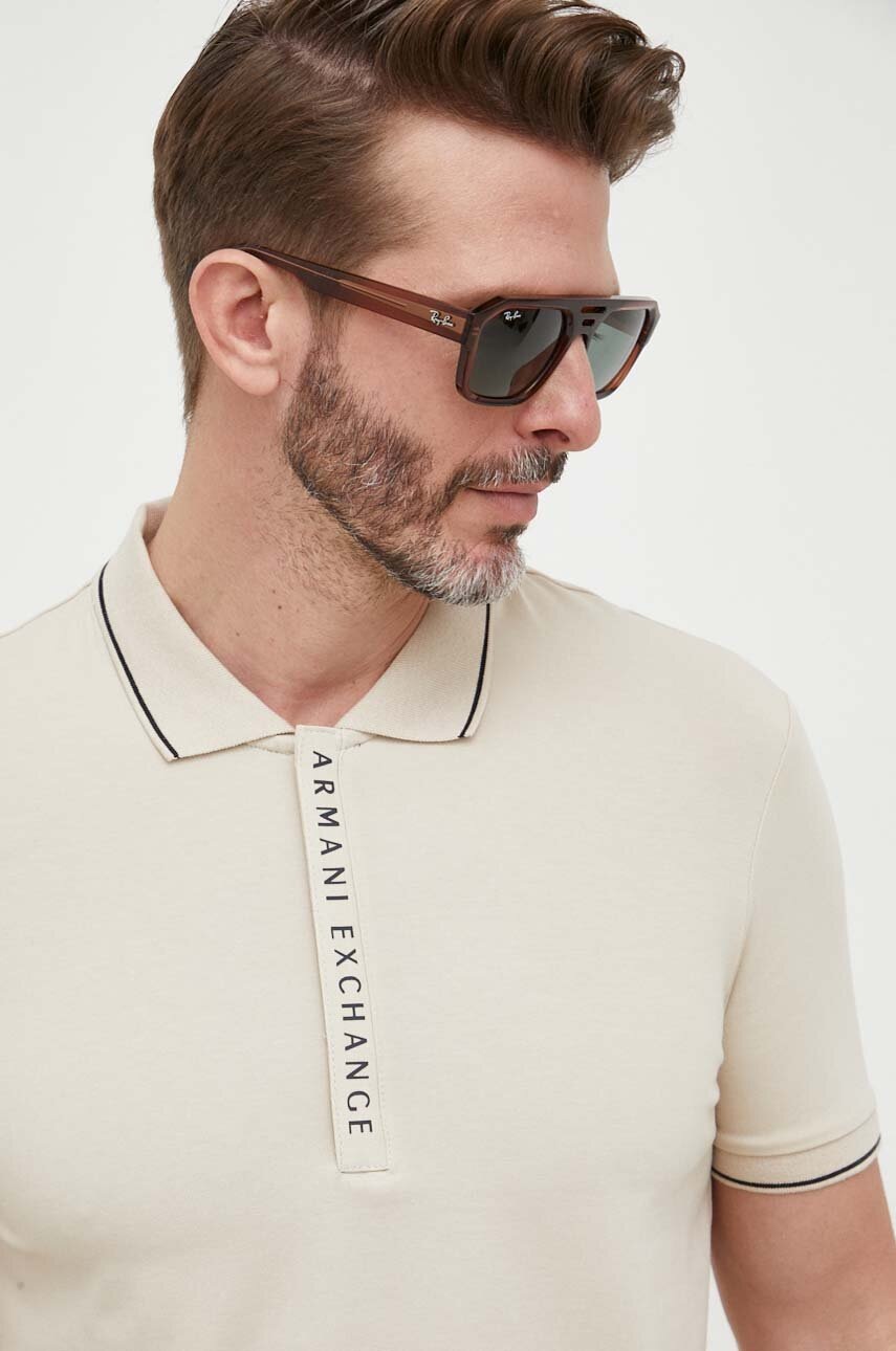 

Armani Exchange колір бежевий з принтом