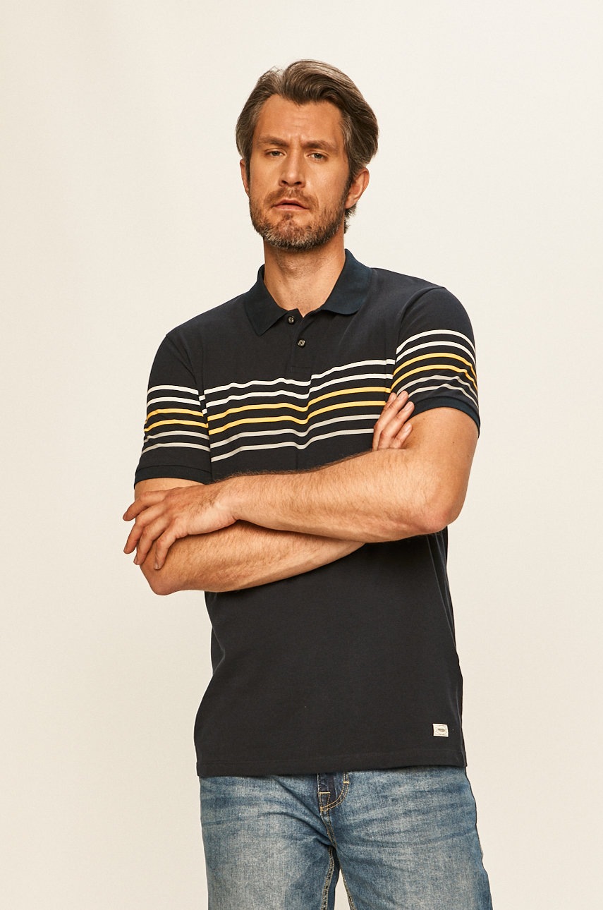 

Produkt by Jack & Jones - Тениска с яка, Тъмносин