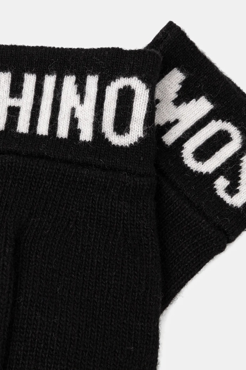 Шерстяные перчатки Moschino цвет чёрный