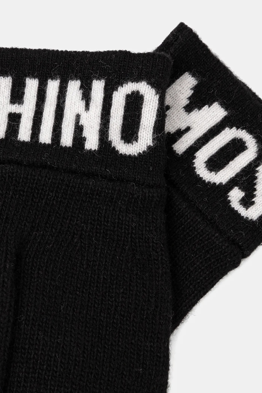 Шерстяные перчатки Moschino цвет чёрный Шерстяные перчатки Moschino цвет чёрный
