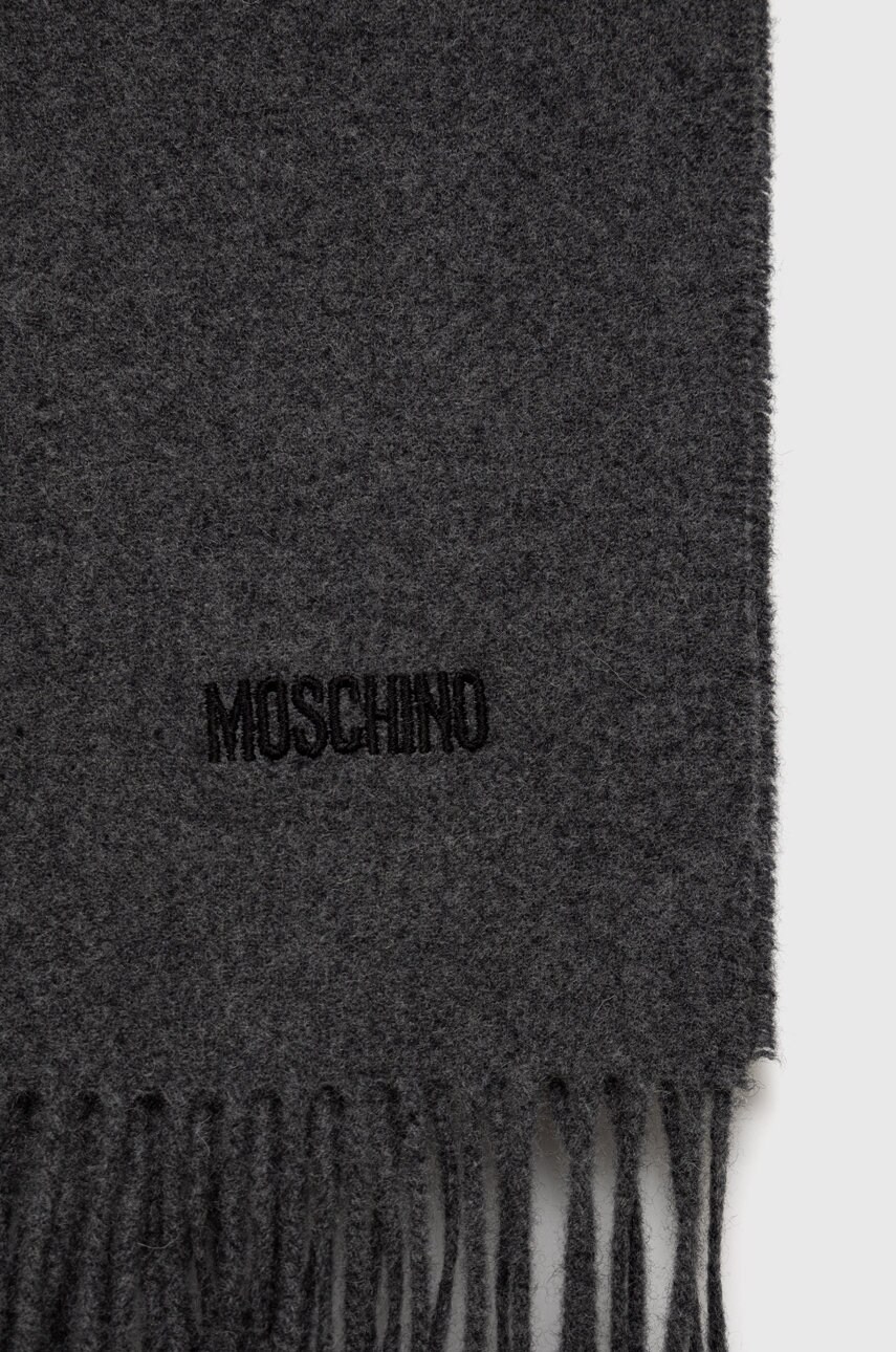 

Шерстяной шарф Moschino цвет серый однотонный