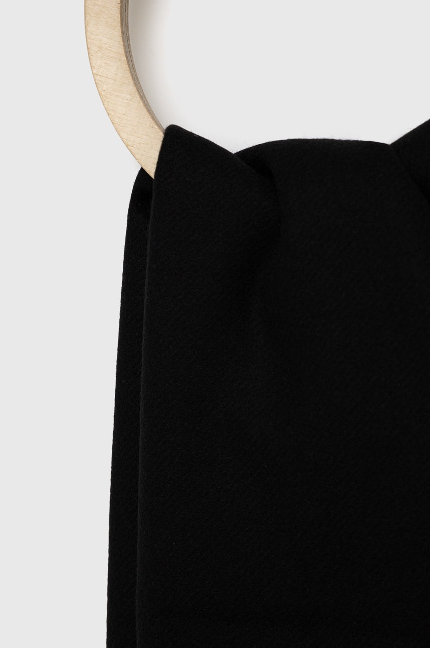 Μάλλινο κασκόλ Moschino χρώμα: μαύρο, M5165 50092 φωτογραφία