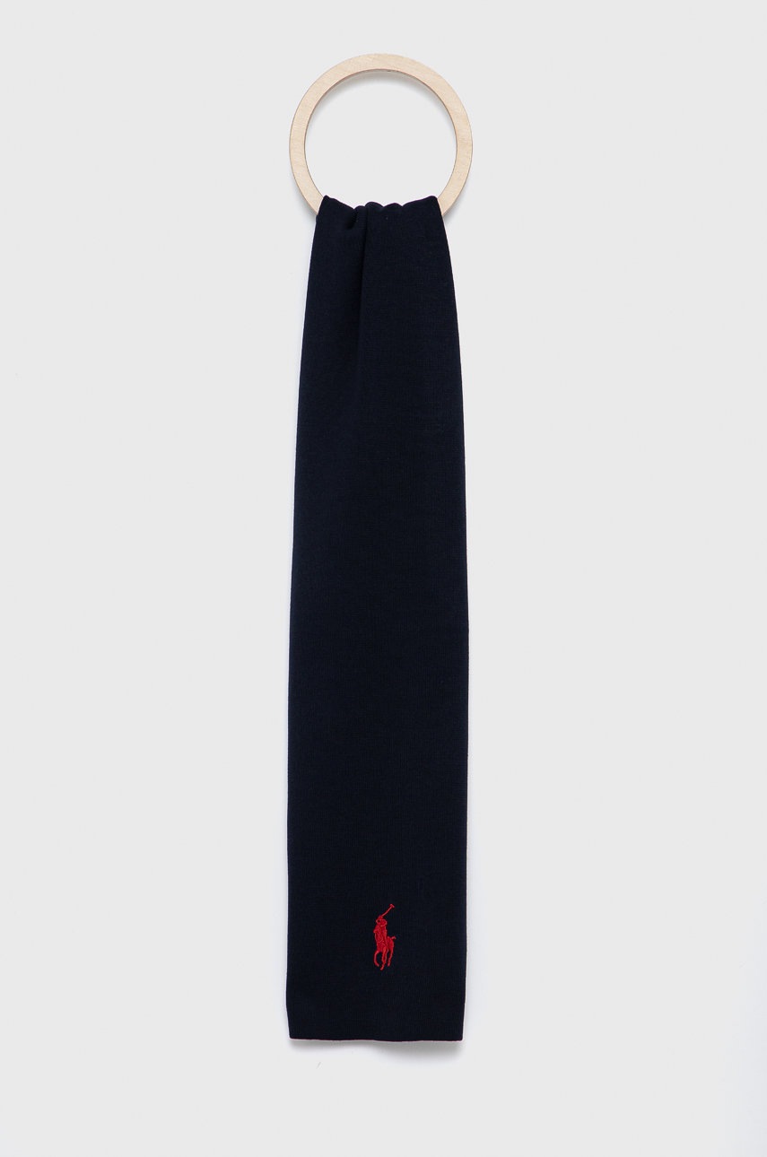 

Шал Polo Ralph Lauren мъжки в тъмносиньо с изчистен дизайн, Тъмносин
