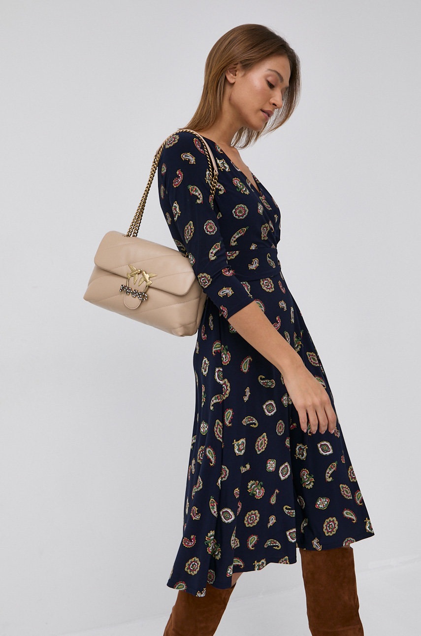 

Рокля Lauren Ralph Lauren къс модел разкроен модел, Многоцветен