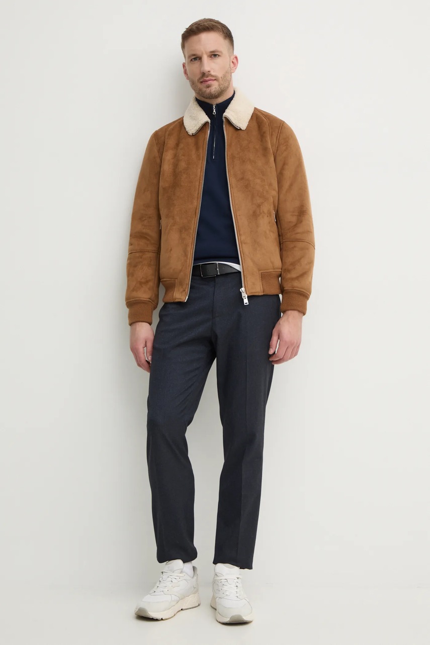 Свитер Lacoste мужской цвет синий с полугольфом