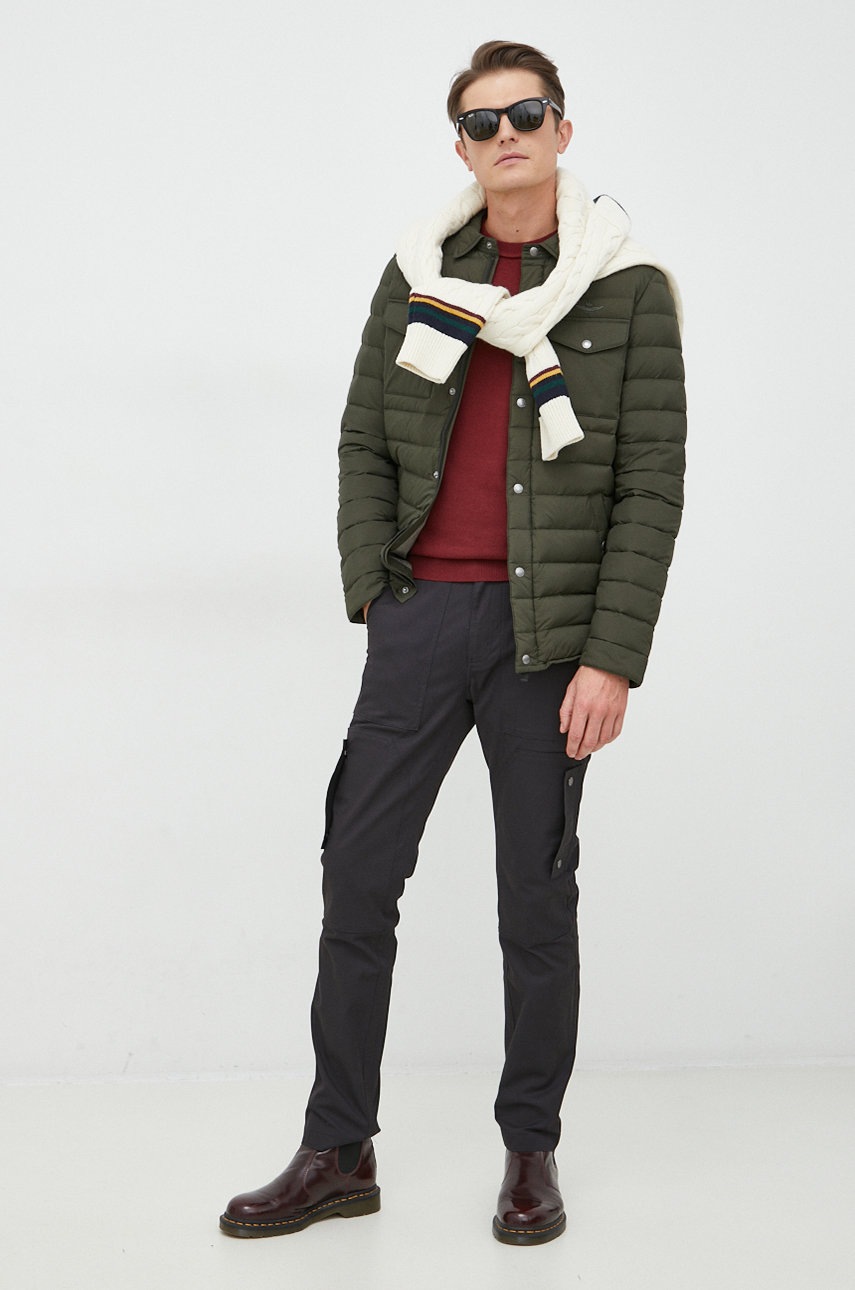 

Светр Lacoste чоловічий колір бордовий легкий
