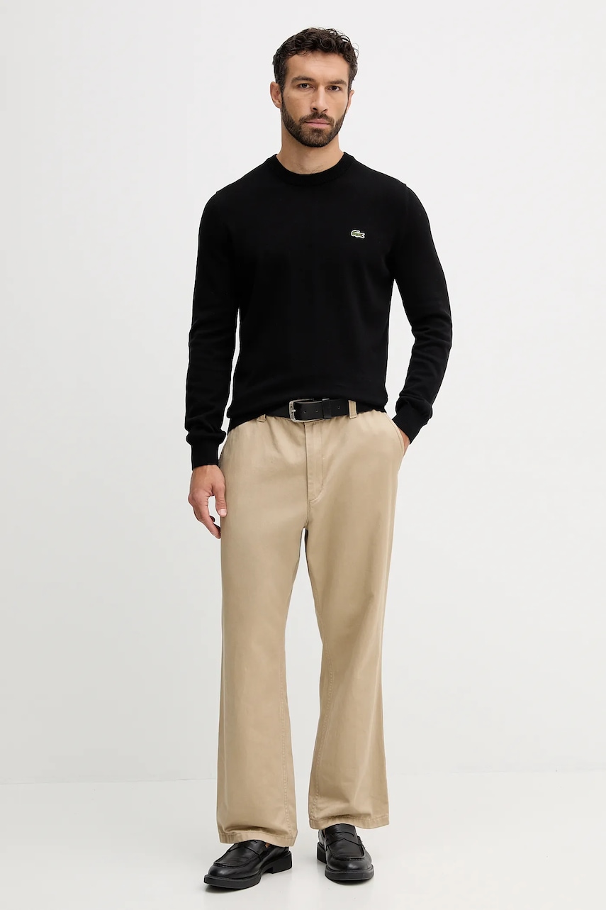 Хлопковый свитер Lacoste цвет чёрный лёгкий Хлопковый свитер Lacoste цвет чёрный лёгкий