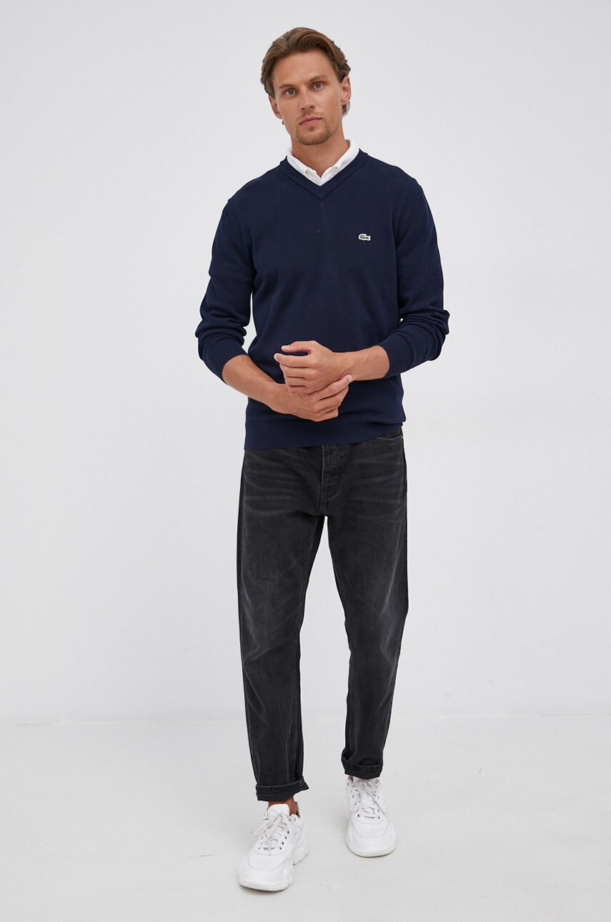 Lacoste pulover barbati, culoarea albastru marin,