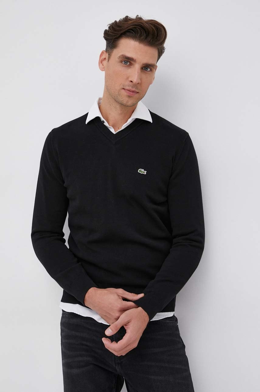 Lacoste pulover barbati, culoarea negru,