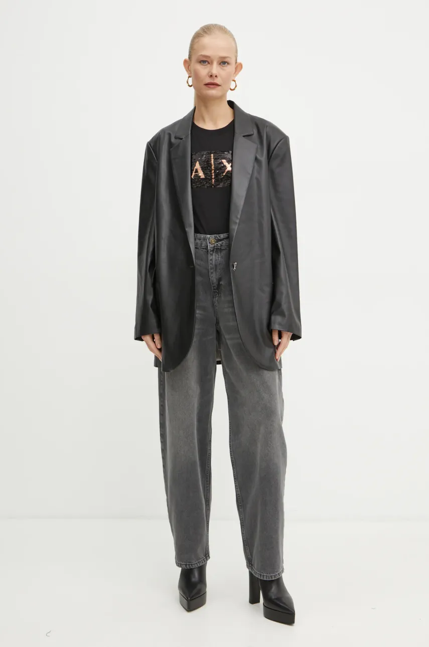 Хлопковая футболка Armani Exchange женская цвет чёрный 8NYTDL YJ73Z Хлопковая футболка Armani Exchange женская цвет чёрный 8NYTDL YJ73Z
