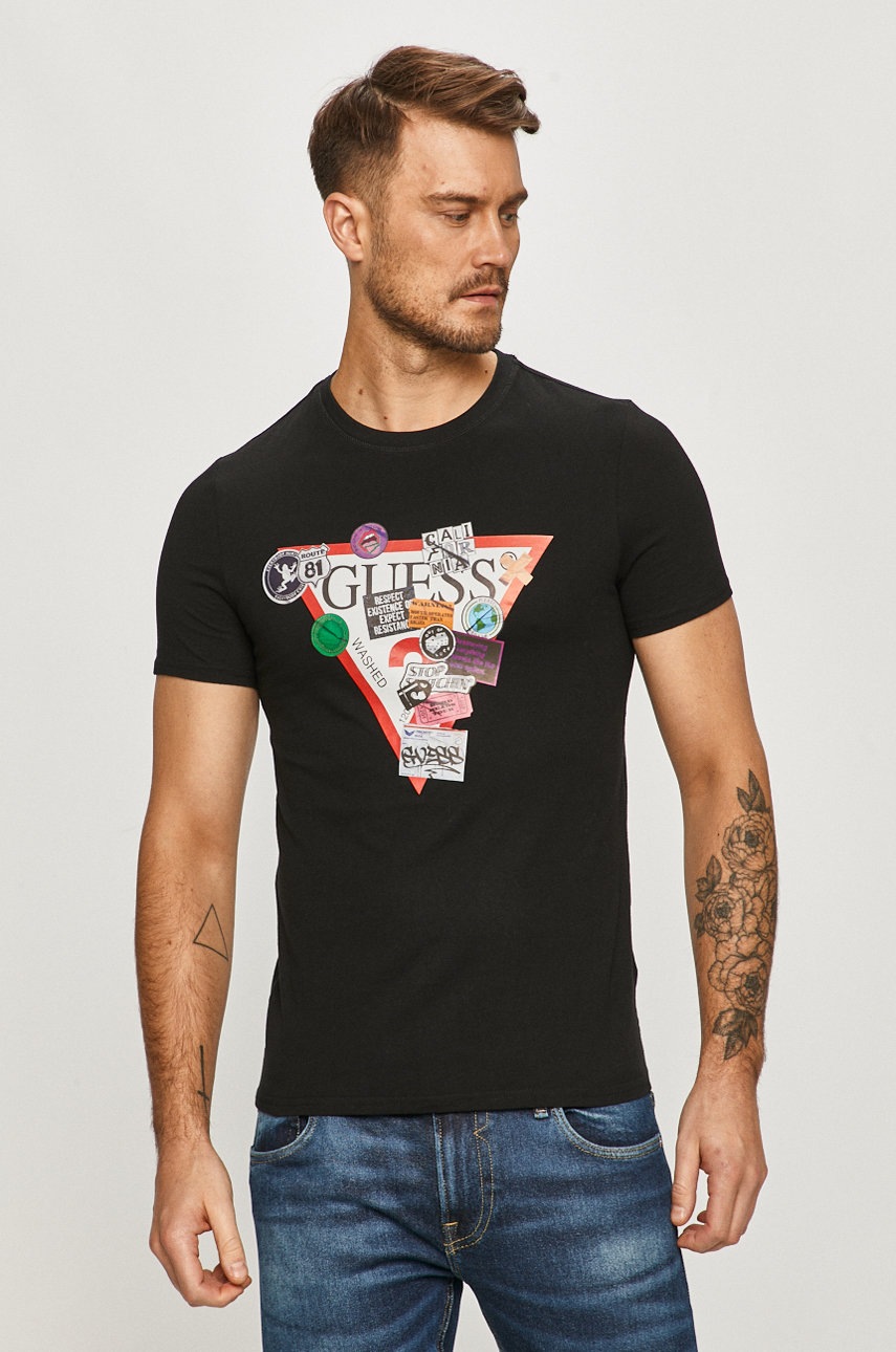 

Guess - Тениска, Черен