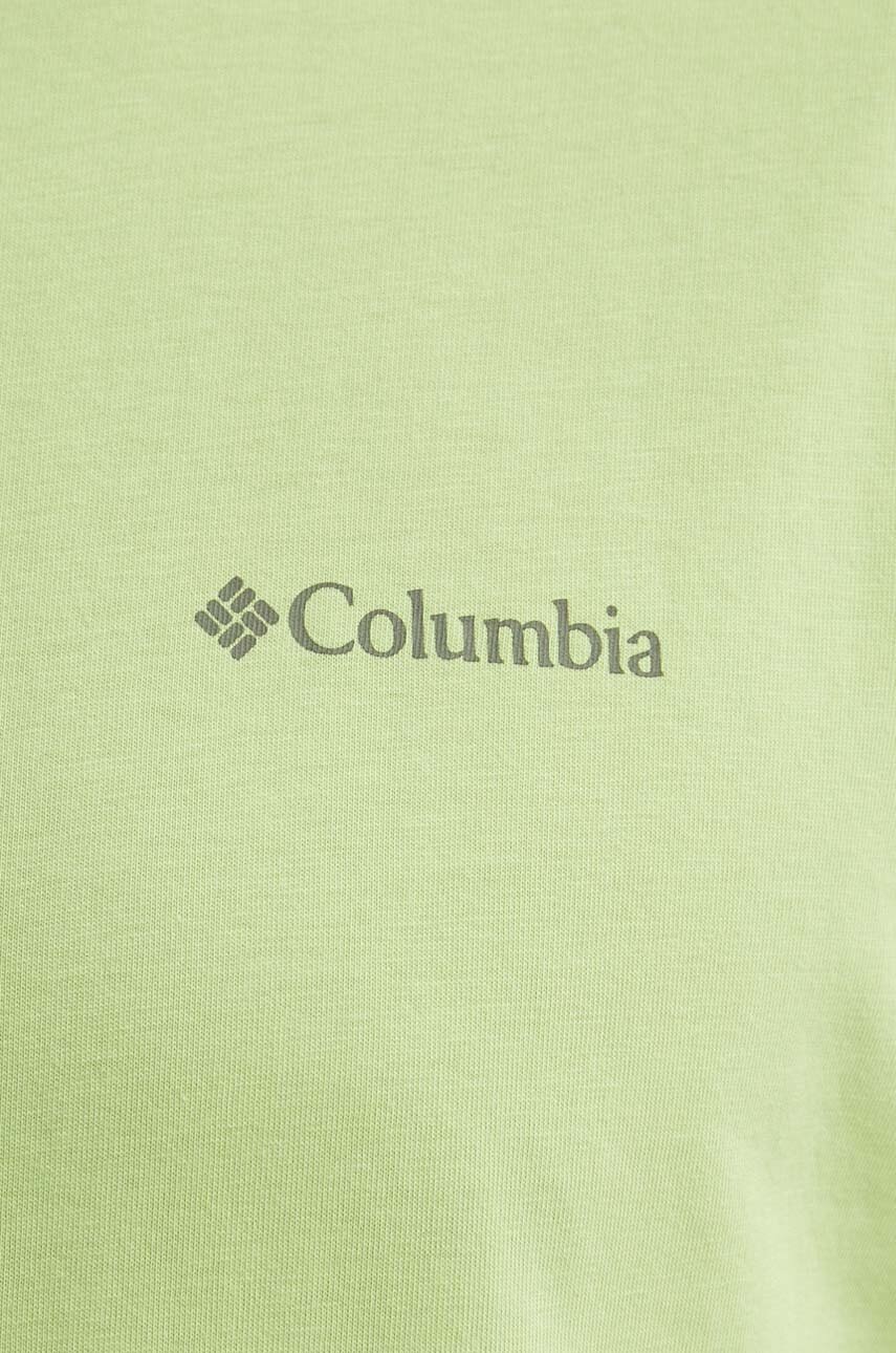 Бавовняна футболка Columbia North Cascades колір зелений з принтом 