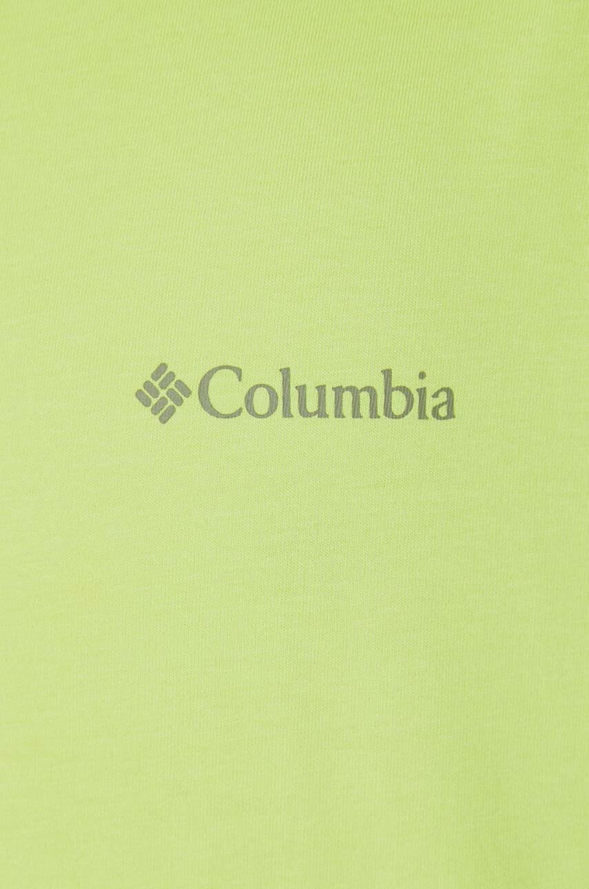 Бавовняна футболка Columbia North Cascades колір зелений з принтом 